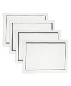 Saro Lifestyle Embroidered Line Design Placemat, Set Of 4 In Black