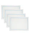 Saro Lifestyle Embroidered Line Design Placemat, Set Of 4 In Blue