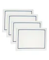 Saro Lifestyle Embroidered Line Design Placemat, Set Of 4 In Blue