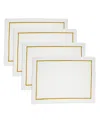Saro Lifestyle Embroidered Line Design Placemat, Set Of 4 In Gold