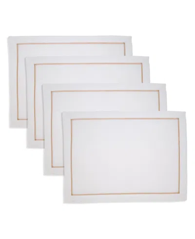 Saro Lifestyle Embroidered Line Design Placemat, Set Of 4 In Gold