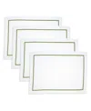 Saro Lifestyle Embroidered Line Design Placemat, Set Of 4 In Green