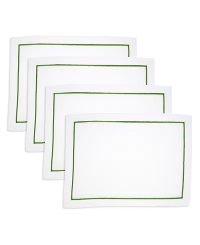 Saro Lifestyle Embroidered Line Design Placemat, Set Of 4 In Green
