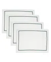 Saro Lifestyle Embroidered Line Design Placemat, Set Of 4 In Green