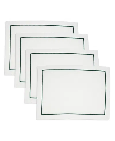 Saro Lifestyle Embroidered Line Design Placemat, Set Of 4 In Green