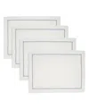 Saro Lifestyle Embroidered Line Design Placemat, Set Of 4 In Silver