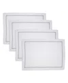 Saro Lifestyle Embroidered Line Design Placemat, Set Of 4 In Silver