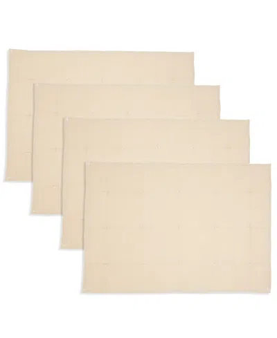 Saro Lifestyle Embroidered Placemat, Set Of 4 In Brown