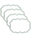 Saro Lifestyle Embroidered Polka Dot Placemat With Scallop Edge, Set Of 4 In Green