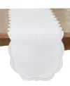Saro Lifestyle Embroidered Polka Dot Table Runner, 16" X 70" In Champagne