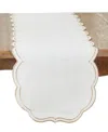 Saro Lifestyle Embroidered Polka Dot Table Runner, 16" X 70" In Gold