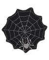 Saro Lifestyle Embroidered Spider Web Poly Filled Decorative Pillow, 18" X 18" In Black