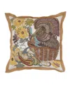 Saro Lifestyle Embroidered Turkey Poly Filled Decorative Pillow, 20" X 20" In Multi