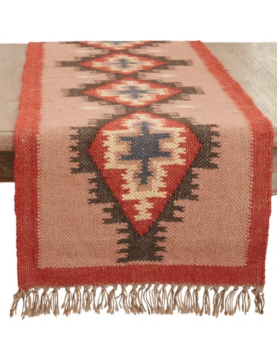 Saro Lifestyle Ethnic Weave Kilim Table Runner, 16" X 72" In Multi