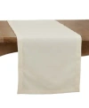 Saro Lifestyle Everyday Design Solid Color Table Runner, 120" X 16" In Open White