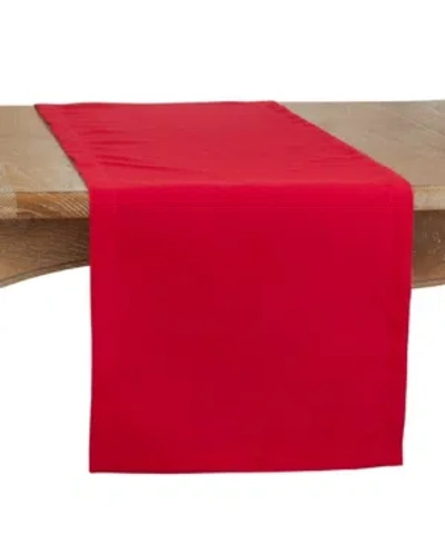 Saro Lifestyle Everyday Design Solid Color Table Runner, 90" X 16" In Red