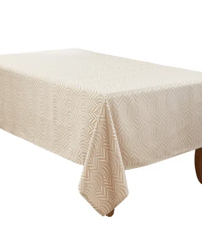 Saro Lifestyle Exquisite Jacquard Design Tablecloth, 72"x104" In Champagne