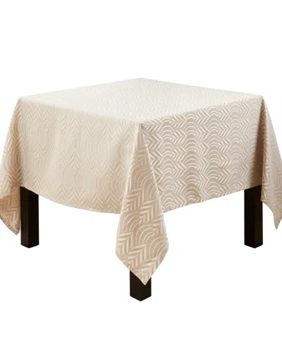 Saro Lifestyle Exquisite Jacquard Design Tablecloth, 72"x72" In Champagne
