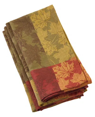 Saro Lifestyle Fall Foliage Design Jacquard Napkins, Set Of 4 In Multi