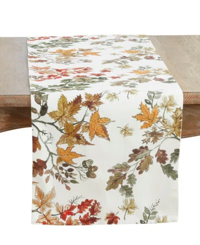 Saro Lifestyle Fall Leaves Table Runner, 16" X 72" In Multi