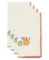 Saro Lifestyle Fall Pumpkins Napkin, Set Of 4 In Orange