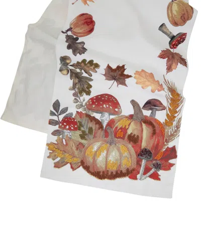 Saro Lifestyle Fall Pumpkins Table Runner, 16" X 72" In Multi