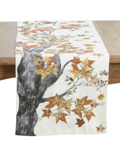Saro Lifestyle Fall Tree Table Runner, 16" X 72" In Multi