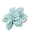 Saro Lifestyle Felt Blossom Napkin Ring Set Of 4,set In Aqua