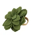 Saro Lifestyle Felt Blossom Napkin Ring Set Of 4,set In Kiwi