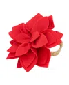 Saro Lifestyle Felt Blossom Napkin Ring Set Of 4,set In Rose