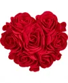 Saro Lifestyle Felt Heart Design Decorative Pillow, 13" X 13" In Red