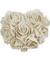 Saro Lifestyle Felt Heart Design Decorative Pillow, 13" X 13" In White
