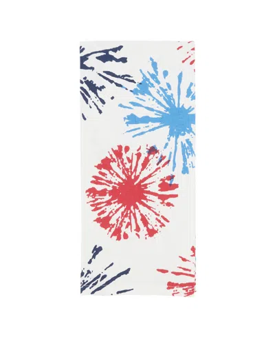 Saro Lifestyle Festive Fireworks Dish Towel Set Of 4,18"x26" In Blue
