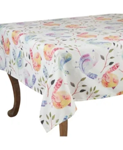 Saro Lifestyle Flock Of Birds Topper In Multi