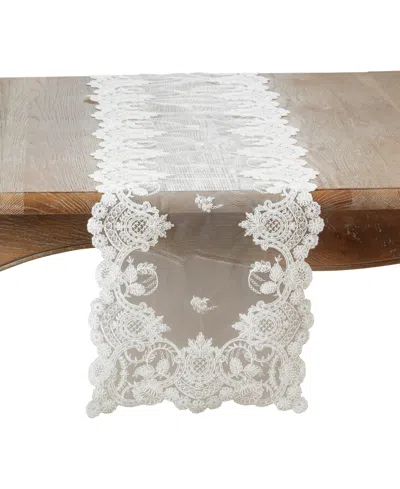 Saro Lifestyle Floral Net Lace Table Runner, 15" X 72"