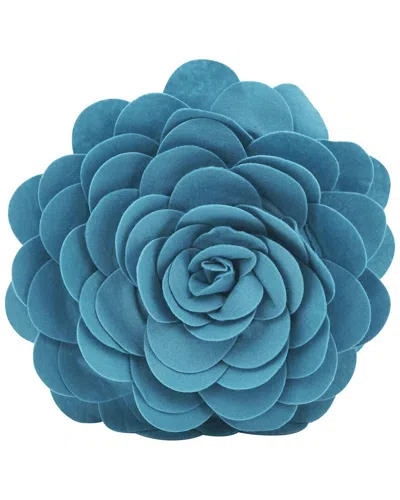 Saro Lifestyle Flower Pillow In Blue