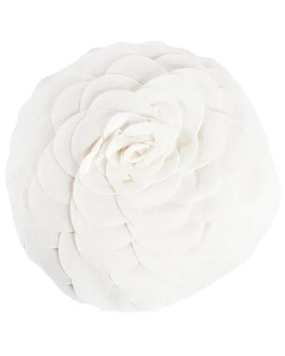 Saro Lifestyle Flower Pillow In Ivory