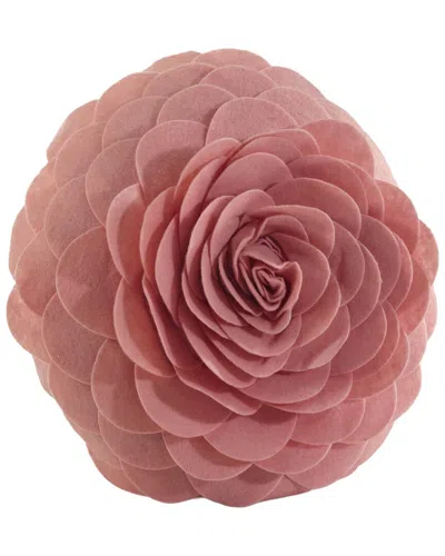 Saro Lifestyle Flower Pillow In Rose