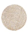 Saro Lifestyle Foil Print Natural Fiber Placemat Set Of 4,15"x15" In Gold