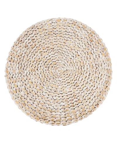 Saro Lifestyle Foil Print Natural Fiber Placemat Set Of 4,15"x15" In Gold