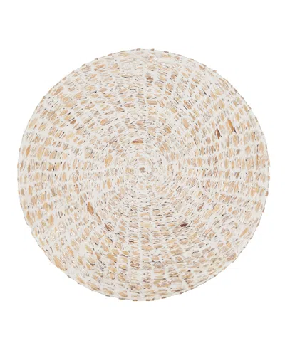 Saro Lifestyle Foil Print Natural Fiber Placemat Set Of 4,15"x15" In Silver