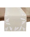 Saro Lifestyle Foliage Embroidery Table Runner, 16"x72" In Natural