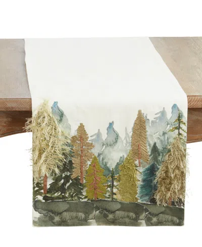 Saro Lifestyle Forest Table Runner, 16" X 72" In Green