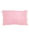 Saro Lifestyle Fringe Down Filled Decorative Pillow, 16" X 24" In Pink