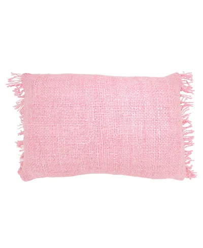 SARO LIFESTYLE FRINGE DOWN FILLED DECORATIVE PILLOW, 16" X 24"