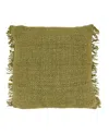 Saro Lifestyle Fringe Down Filled Decorative Pillow, 20" X 20" In Green
