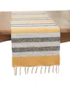 Saro Lifestyle Fringe Edge Striped Table Runner, 16" X 54"