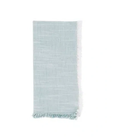 Saro Lifestyle Fringe Napkins With Two-tone Design, Set Of 4, 20" X 20" In Open Blue