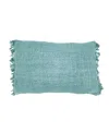 Saro Lifestyle Fringe Down Filled Decorative Pillow, 16" X 24" In Blue