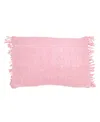 Saro Lifestyle Fringe Down Filled Decorative Pillow, 16" X 24" In Pink